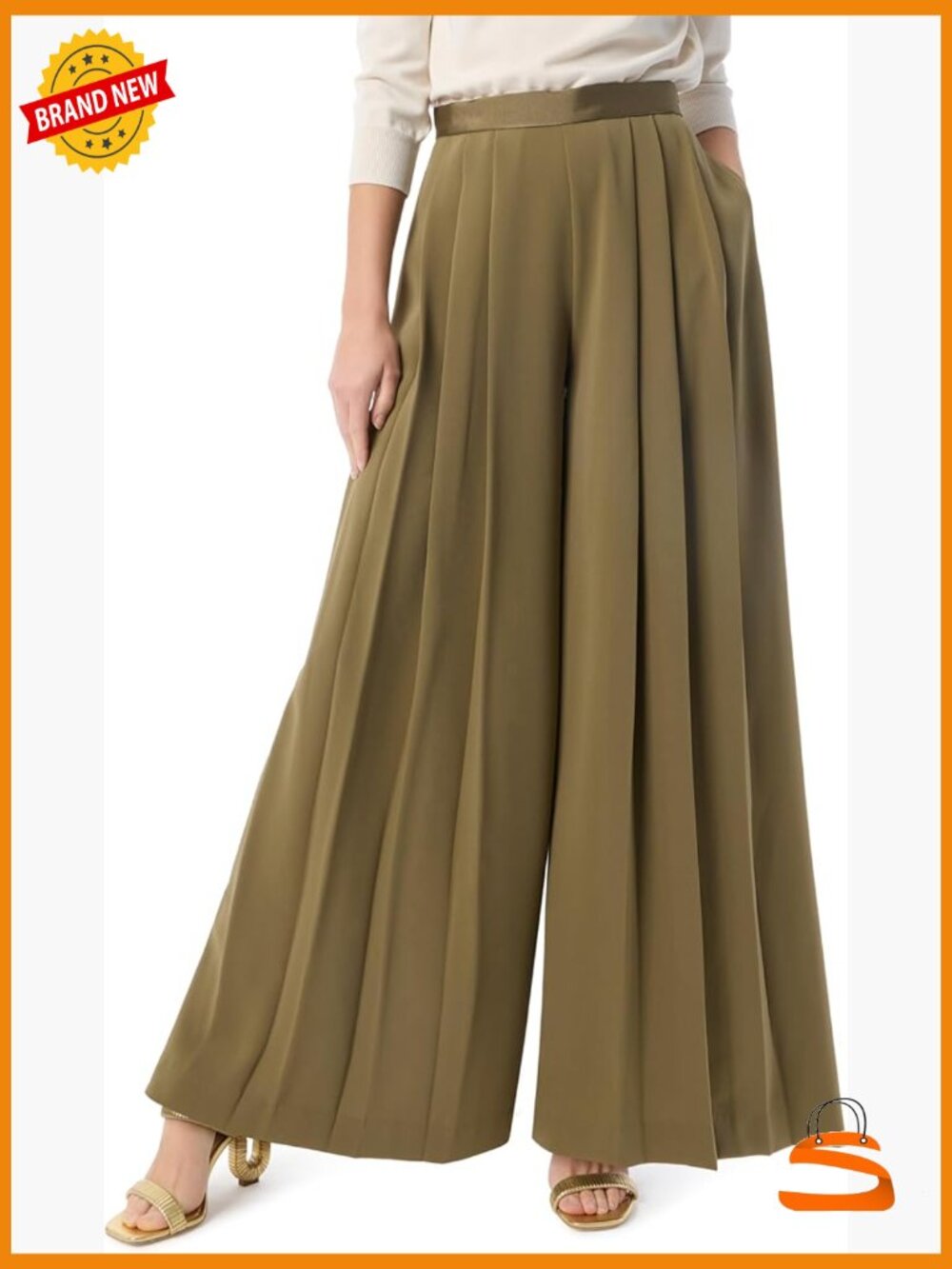 Wide Leg High Rise Pleated Pant Side Zip Office to Happy Hour